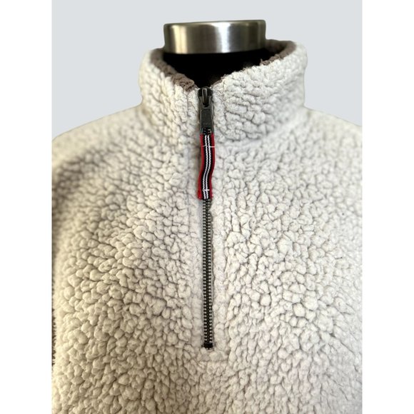 Southern Marsh Women's Medium Beige Fleece Pullover Quarter Zipper - Picture 3 of 8